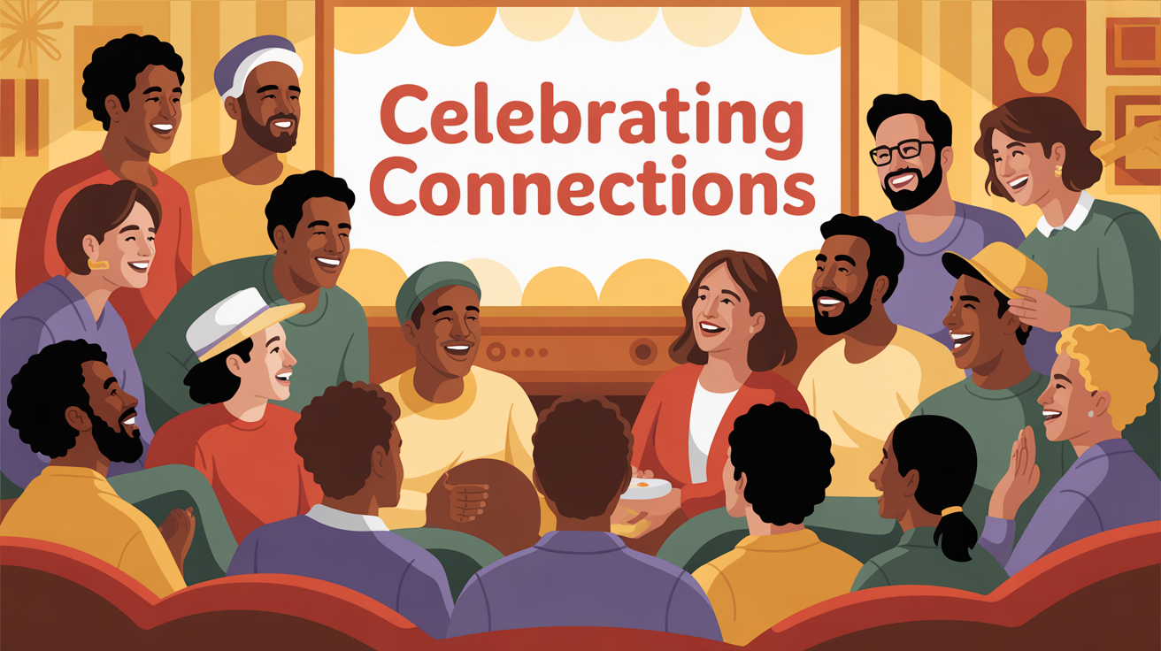 People engaged in symbolic activities like festivals, media events, and rituals that represent shared meaning and community bonding in communication